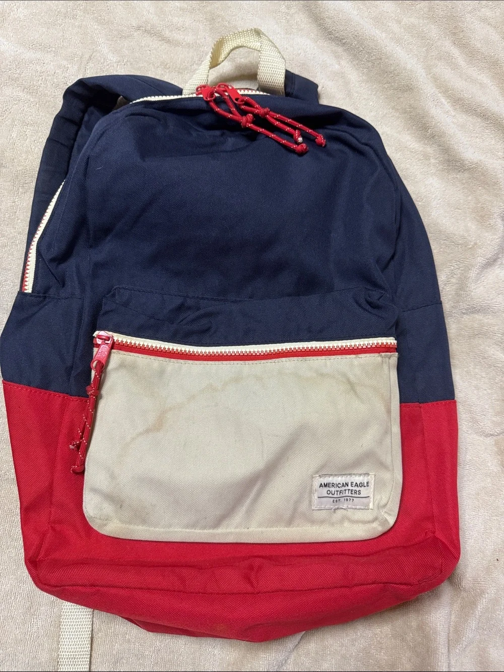 American Eagle Outfitters Navy, Red & Cream Men's Backpack
